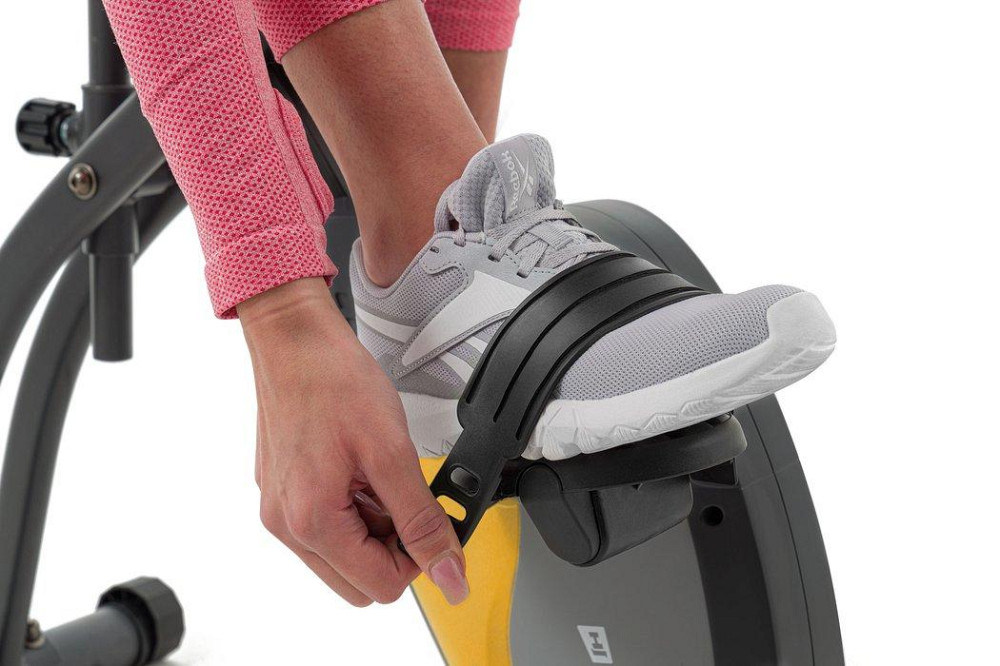 Велотренажер магнітний Hop-Sport HS-3010X Grix X-Bike з еспандерами сіро-жовтий Киев - изображение 7