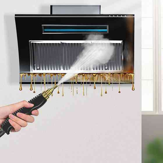 Портативный пароочиститель для дома, 2500Вт, 900мл + 4 насадки, Голубой / Парогенератор для уборки / Паровой очиститель Киев