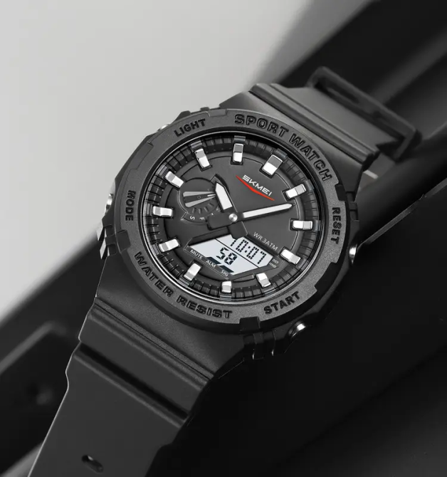 Чоловічий наручний годинник Skmei 2351 (Чорний з білим) Київ - фото 8