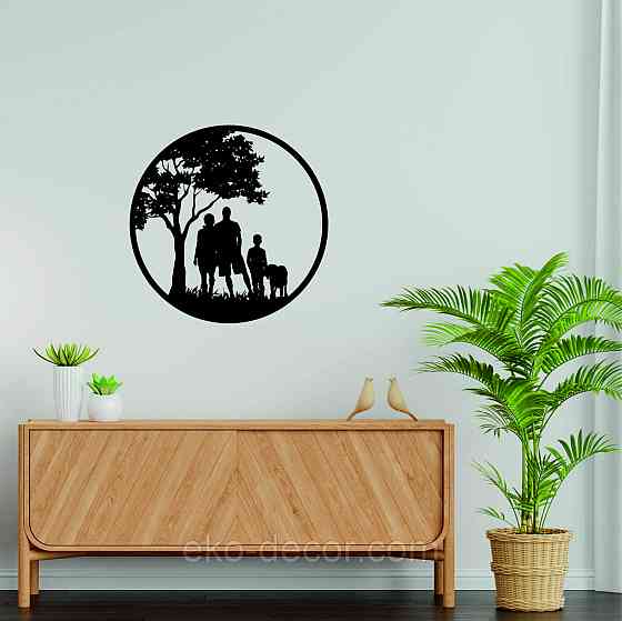 Декоративное настенное Панно «Семья», Декор на стену 70*70 см, Черный Киев