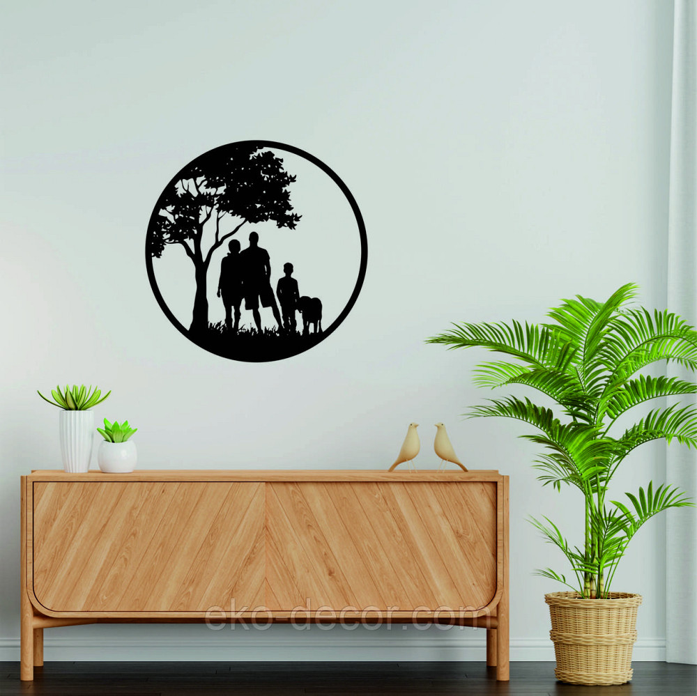 Декоративне настінне Панно «Сім'я», Декор на стіну 70*70 см, Чорний Київ - фото 6