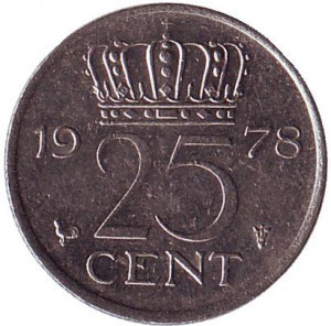 Монета 25 центов. 1978 год, Нидерланды. Полтава - изображение 1