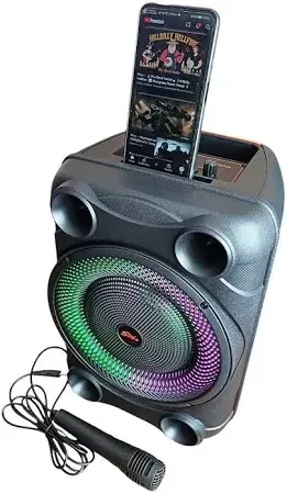 Портативна акустична система з Bluetooth, караоке, FM, USB, AUX, підсвічуванням та пультом ДУ Одеса - фото 2