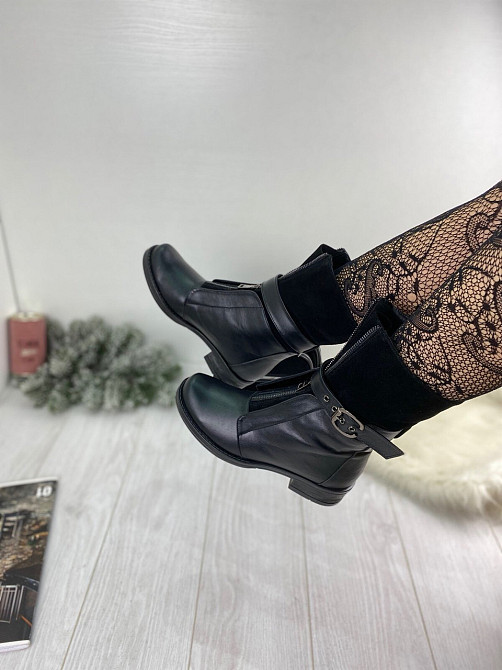 Черевики жіночі M.KRAFT чорні натуральна шкіра зима висота 20см каблук 4см (2482) 37р.41р. Коломыя - изображение 7
