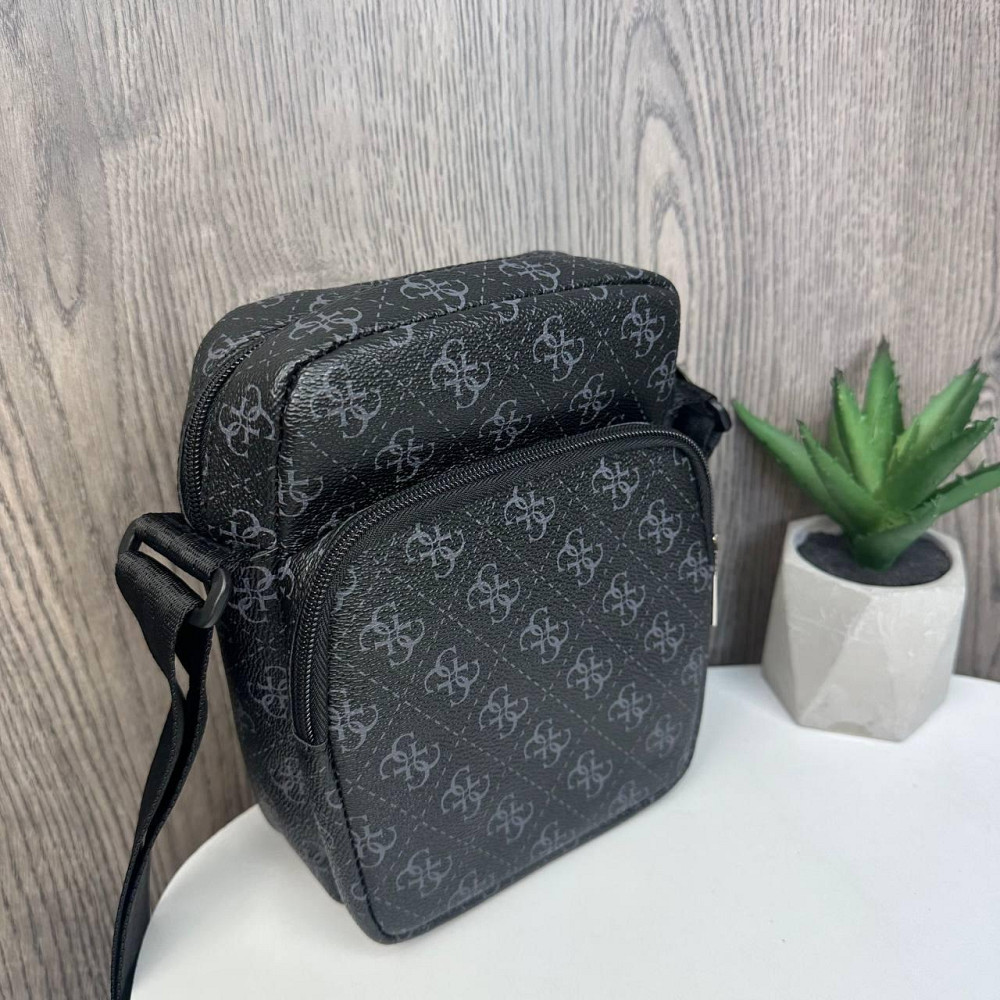 Модна чоловіча сумка планшетка на плече стиль Guess, сумка-планшет Гесс чорна для чоловіків ( 21067 ) Харьков - изображение 7