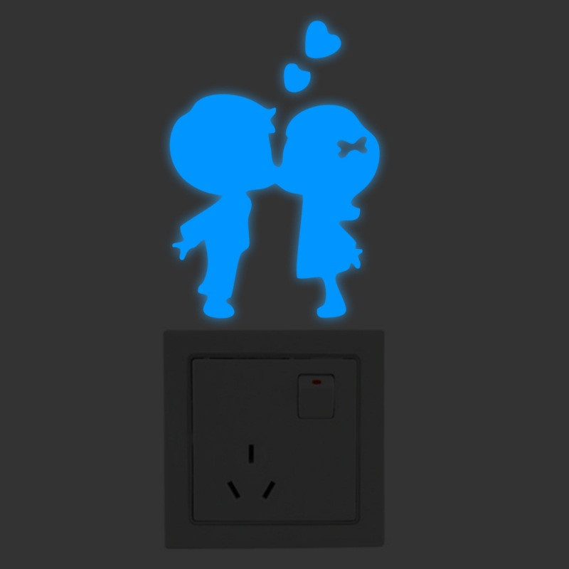 Фосфорная наклейка мальчик и девочка 10 на 10 см голубой Киев - изображение 3