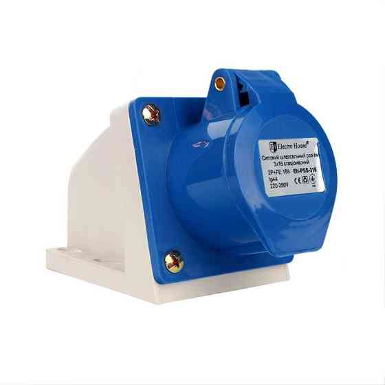 Разъем силовой штепсельный стационарный 3x16 2P+PE, 16А, 220-250 В, IP44 Днепр