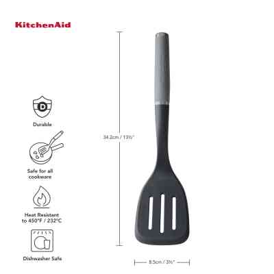 Лопатка кухонна KitchenAid Coreline з прорізами, 34,3 см, сірий (KAS002OHCGG) Вінниця