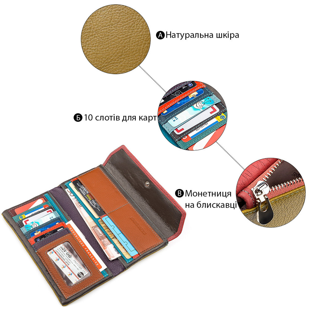 Гаманець жіночий місткий Рожевий (ST Leather) Київ - фото 1