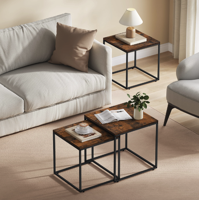 Комплект журнальних столиків Leobert Nika квадратні коричневий Київ - фото 2