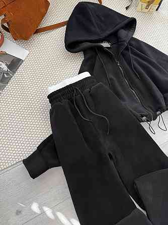 Жіночий повсякденний теплий костюм двосторонній Фліс Чорний, 46/48 Одеса