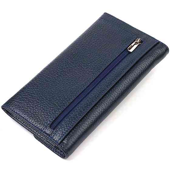 Удобное женское портмоне из натуральной кожи флотар CANPELLINI 21702 Синее Киев