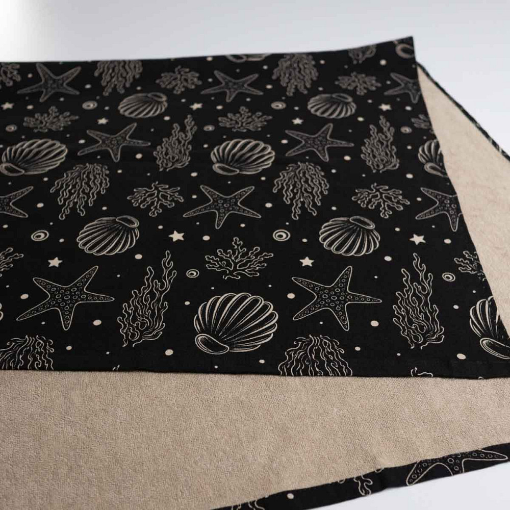 Пляжний рушник великий тонкий махровий з принтом GM Textile 70х150 см 300 г/м2 (Чорний) Суми - фото 4