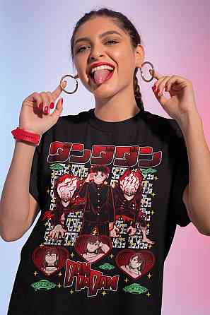 Футболка з аніме принтом Дандадан Окарун Момо Айасе оверсайз (S/M/L) Чорний AnimeJ0398 Дніпро