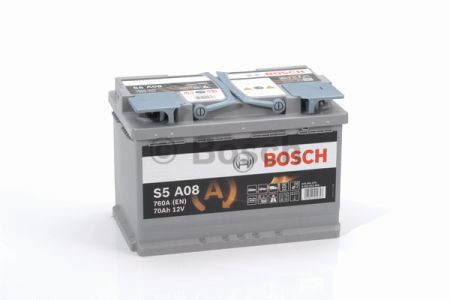 Bosch S5 AGM 0 092 S5A 080 — Премиальный стартерный аккумулятор 70Ah 760A для автомобилей с Start-Stop Ковель - изображение 1