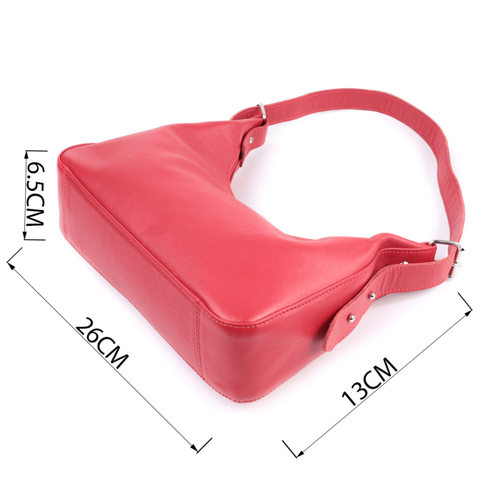 Яскрава сумка багет з регульованим ременем з гладкої натуральної шкіри Shvigel 22832 Червона Київ - фото 9