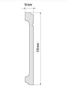 Плинтус под покраску из дюрополимера Элегант LPC - 30 (2м.п.) 138х16 Днепр