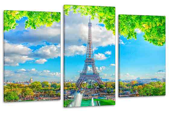 Модульная картина в гостиную / спальню  Ейфелева вежа Art-645_3 70x130 см Киев