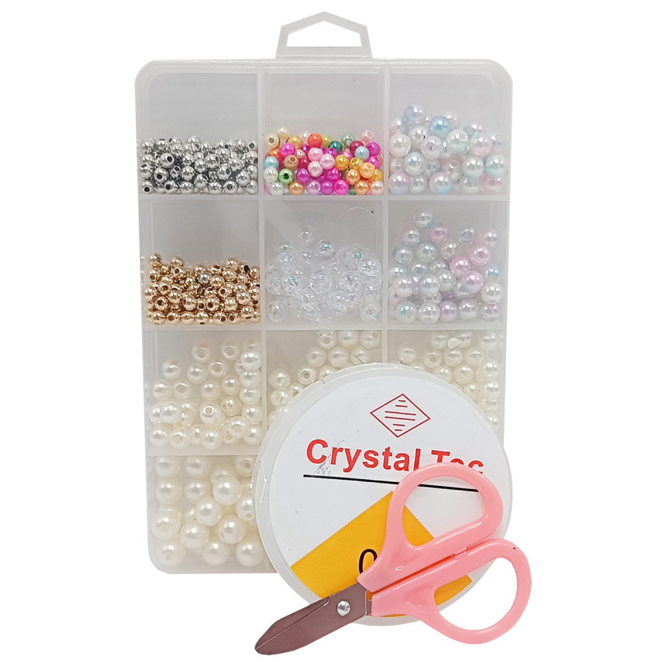 Набір для творчості "Бісер" 1183-3 намистини, гумка, ножиці, пластикова коробка Вінниця - фото 1
