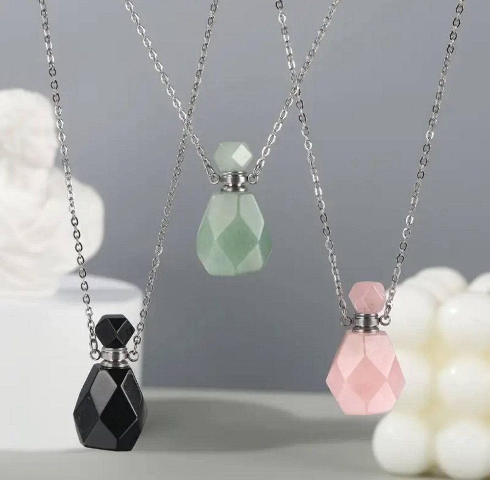 Кулон-флакон з рожевого кварцу на ланцюжку – камінь любові та гармонії Київ - фото 4