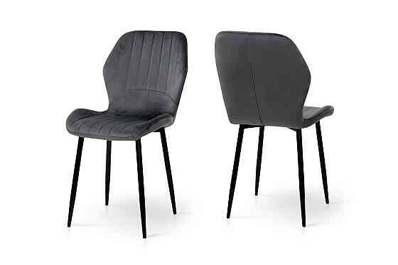 Стілець Леон  чорний/велюр темно-сірий Київ
