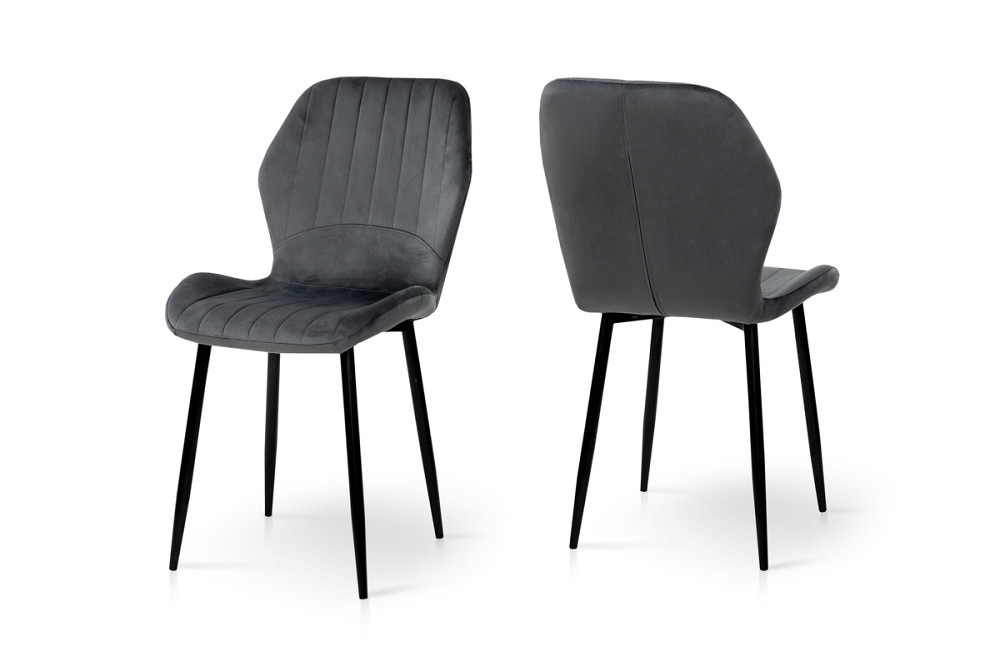 Стілець Леон  чорний/велюр темно-сірий Київ - фото 2
