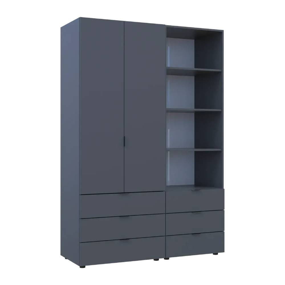 Шафа для одягу Doros Гелар Графіт 2ДСП з пеналом 137.5х49.5х203.4 (DRS-011912) Львів - фото 5