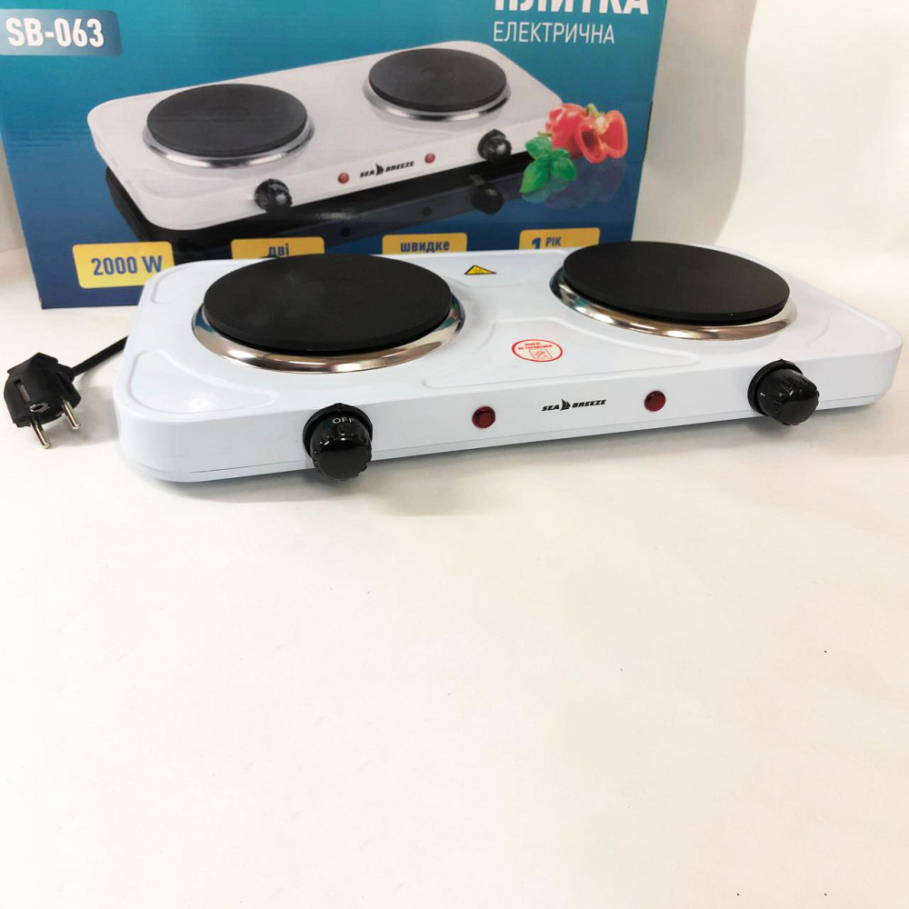 Переносная электрическая кухонная плита Sea Breeze SB-063 2000Вт, Дисковая плита для дома VQ-55 Львов - изображение 18