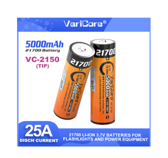 Акумулятор 21700 VariCore VC-2150 5000 mAh 3.7V JT загострений наконечник 25A Вінниця - фото 7