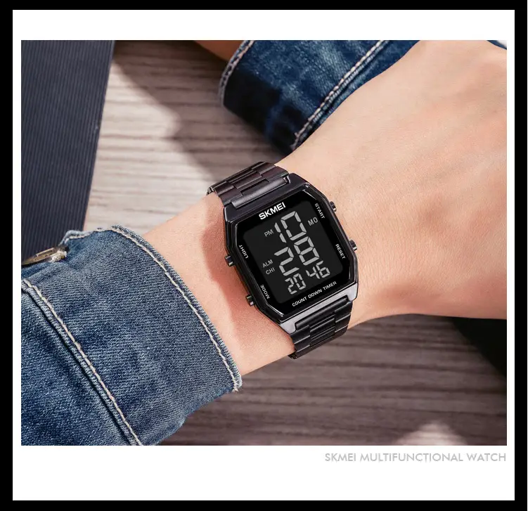 Чоловічий наручний годинник Skmei 1735 (Чорний з чорним циферблатом Вінниця - фото 8