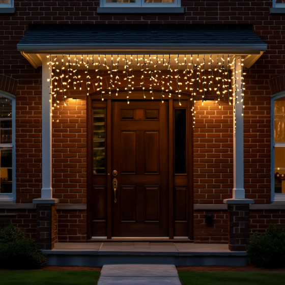 Новорічна гірлянда вулична Бахрома 6 м 105 LED чорний провід Жовтий 6МBY Коломия