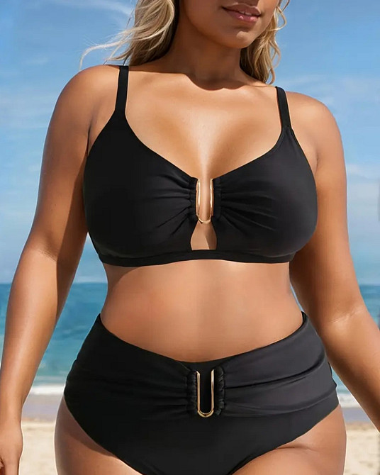 Купальник жіночий батал роздільний чорний 2XL Київ - фото 4