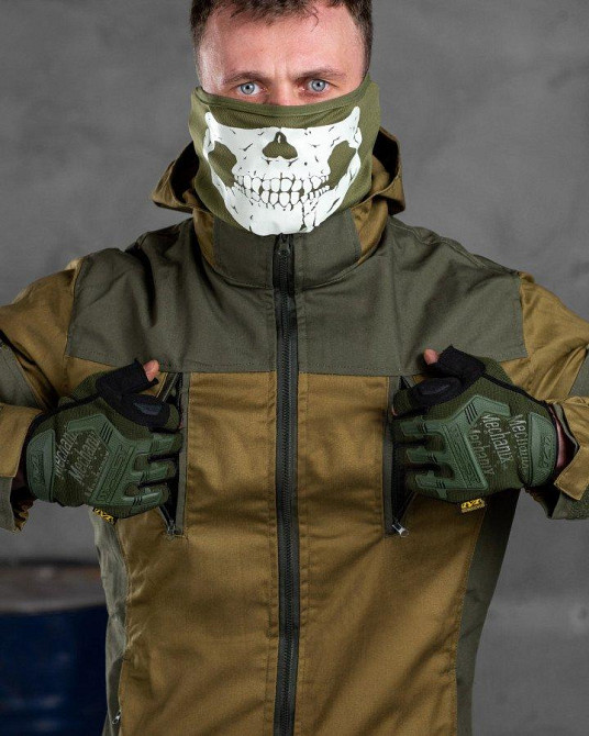 Весенний осенний тактический костюм горка олива с капюшоном Одесса - изображение 19