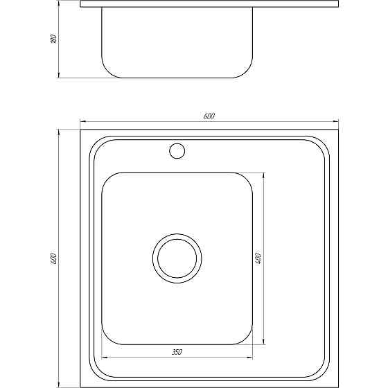 Мийка кухонна накладна прямокутна 600х600х180 Decor Left MR 6060 L D Mira Київ