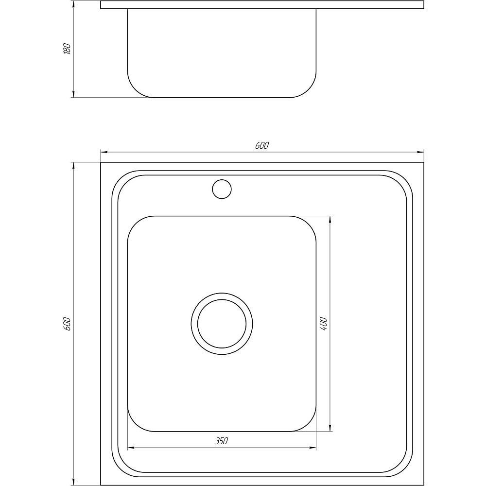 Мийка кухонна накладна прямокутна 600х600х180 Decor Left MR 6060 L D Mira Тернополь - изображение 2