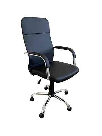 Офісне крісло керівника Tehforward Helios хром Tilt Чорний Дніпро