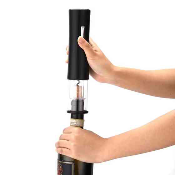 Штопор электрический на батарейках автоматический для вина електроштопор портативный прозрачный черный Кам'янець-Подільський