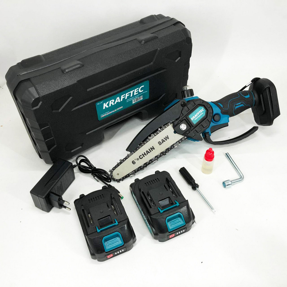 Пила електрична для заготівлі дров Krafftec 15 см, Пилка на батарейках для обрізки гілок JA-52 Львів - фото 15