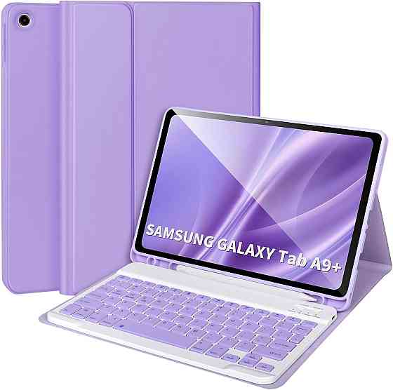 Чехол-клавиатура для Samsung Tab A9+ SM-X210/X216/X218 Фиолетовый съемная Bluetooth клавиатура держатель S Pen Киев