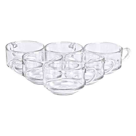 Yiwu Набір чашок 6 шт для чаю та кави по 270 мл скляні прозорі HP-YH-69 Київ