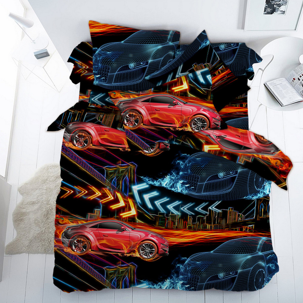 Ecotton Комплект наволочок Ecotton 40х60 см 2 шт Гонки на гоночних машинах чорний Киев - изображение 1