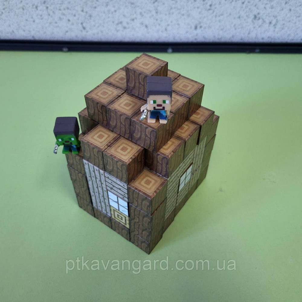 Конструктор магнітний майнкрафт 81 магнітних блоків дерев'яний будинок Стіва Dream World LZCK 031 Хмельницький - фото 2