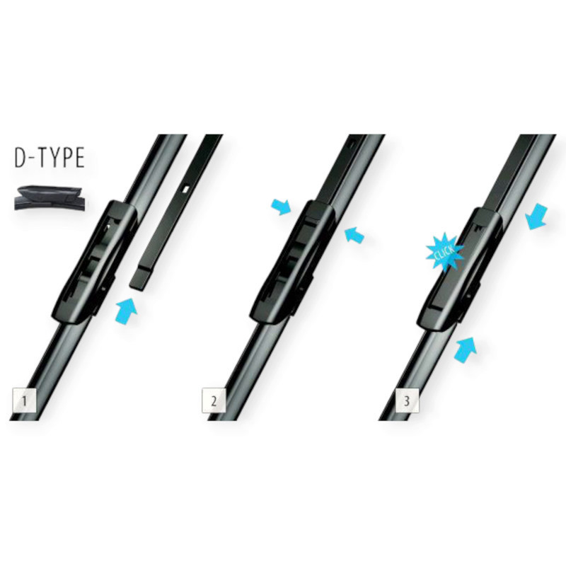 Щетки oximo модельные безкаркасные (к-т 2шт) d-type 650 + 400 мм дворника Мукачево - изображение 3