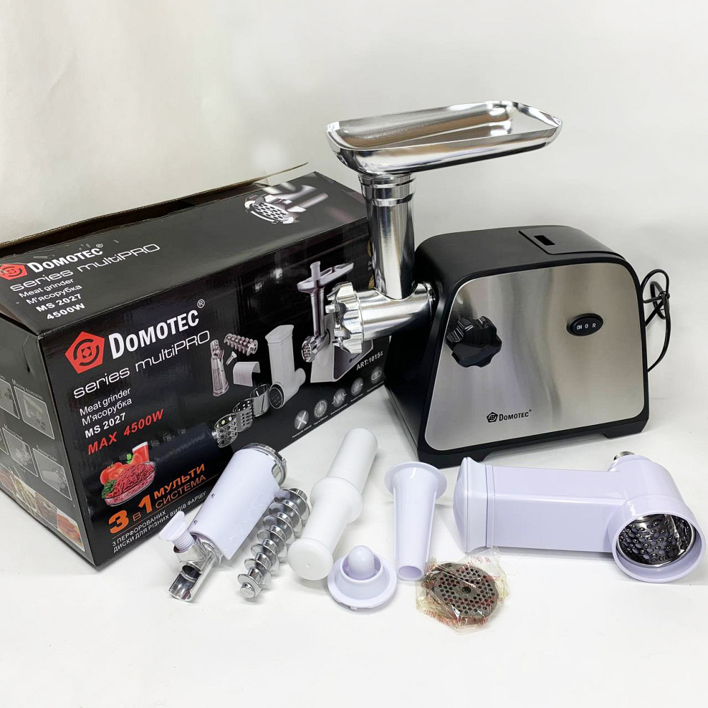 Мясорубка 3в1 мясорубка для дома Domotec MS-2027 4500Вт, Электрические мясорубки кухонные QI-41 Львов - изображение 5