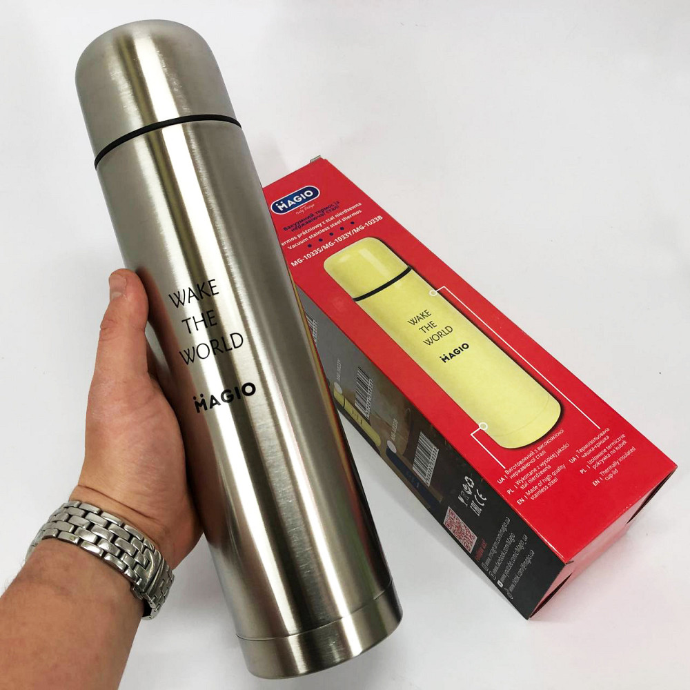 Класичний термос для чаю і кави MAGIO MG-1033S 1 л, Термос для гарячого чаю Термоконтейнер напоїв VB-49 Львів - фото 2