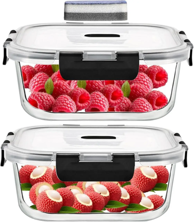 Ланч-бокс скляні контейнери для їжі Glass Containers 520мл 2шт Луцк - изображение 1