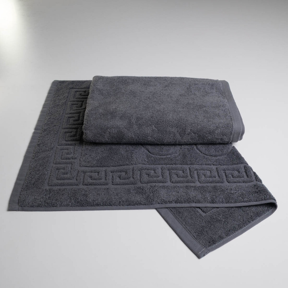 Набір готельних махрових рушників 2шт GM Textile 50х70см, 70х140см (Сірий) Суми - фото 1