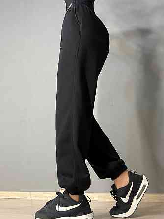 Брюки женские A-N 27068 спортивные джогеры с нашивкой на поясе черные, черный, L Киев