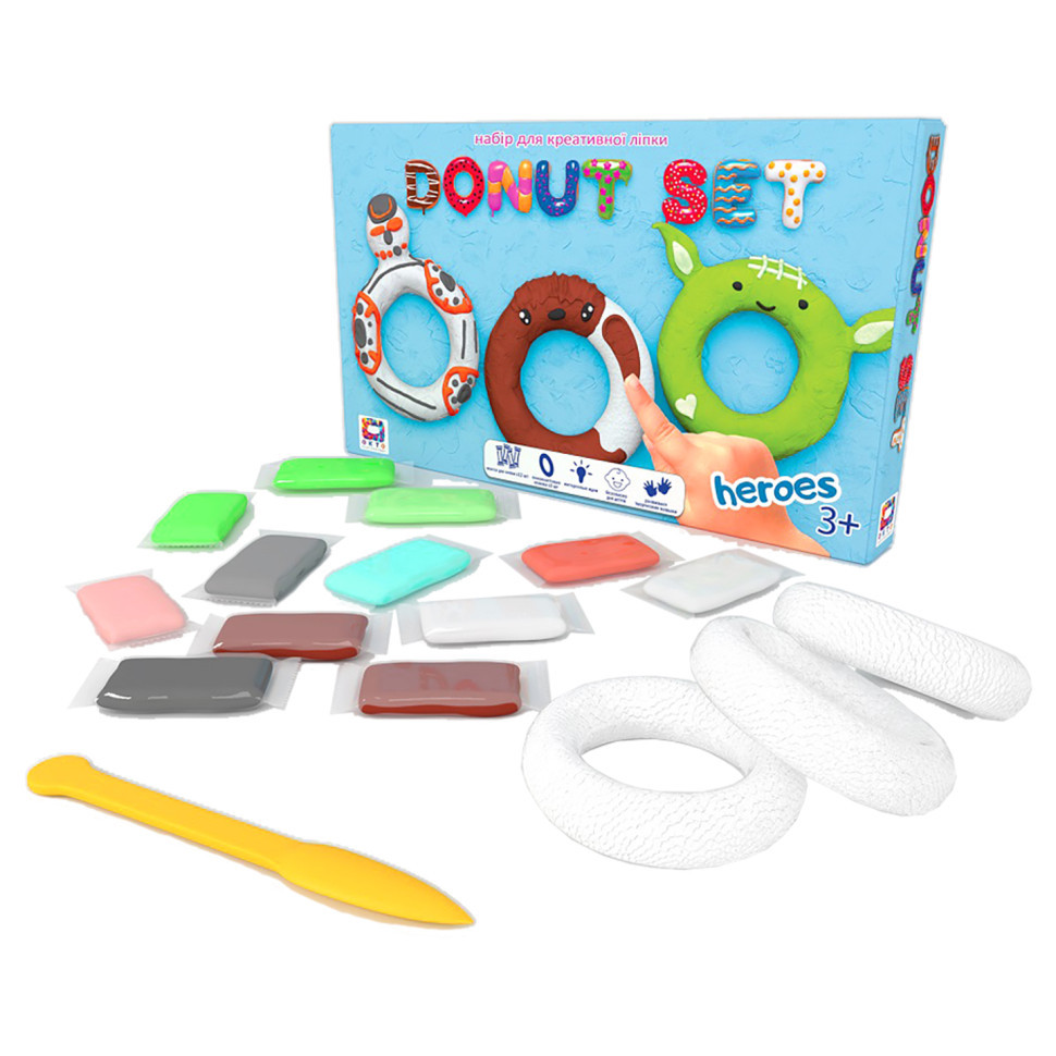 Набір для креативного ліплення TM Moon Light Clay Donut Set HEROES легкий стрибаючий пластилін - РУС 70089 Вінниця - фото 1
