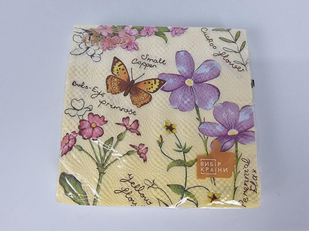 Двухслойная цветочная салфетка (ЗЗхЗЗ, 16шт)  La Fleur Сладкий аромат (1304) (1 пачка) Харьков - изображение 1